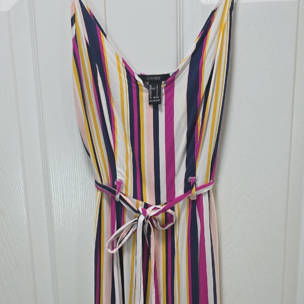Forever 21 Multi Color Striped Jumpsuit Size Small - Picture 6 of 11